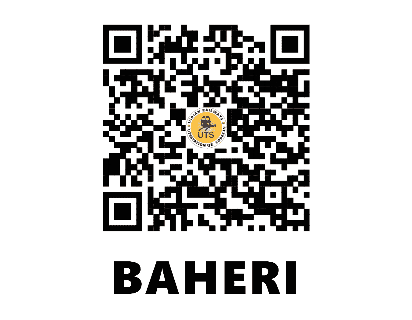 UTS QR Code for BAHERI - BHI (NE - UTTAR PRADESH)